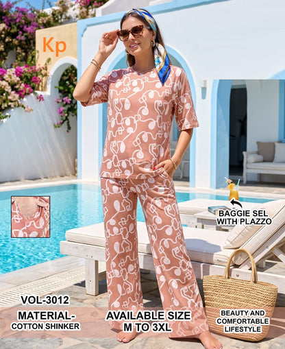 Vol 3012 Kp Cotton Co Ord Set Wholesale Rate