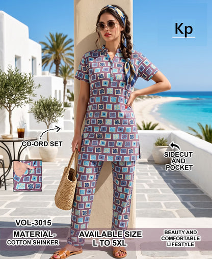 Vol 3015 Kp Cotton Co Ord Set Wholesaler