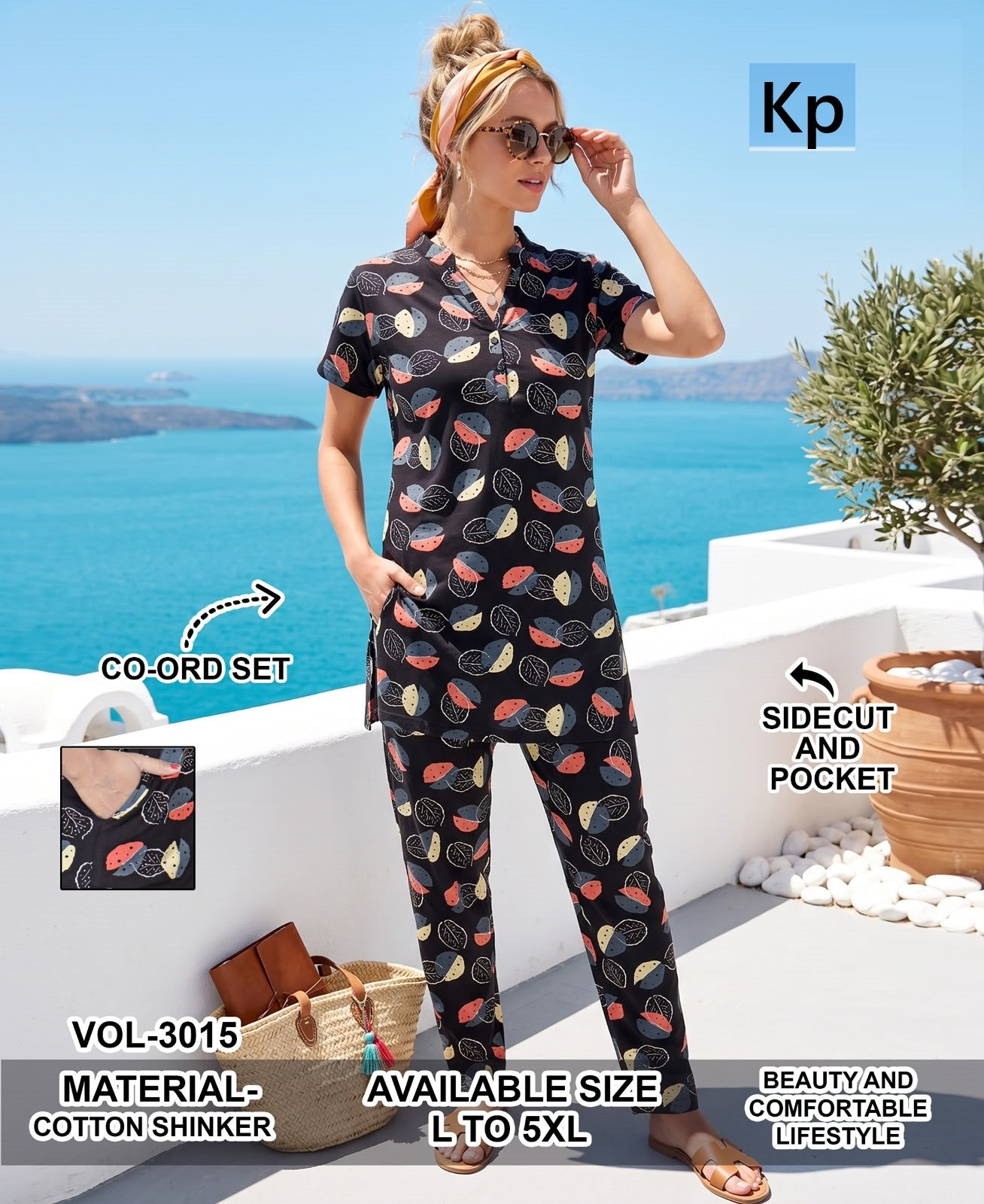 Vol 3015 Kp Cotton Co Ord Set Wholesaler