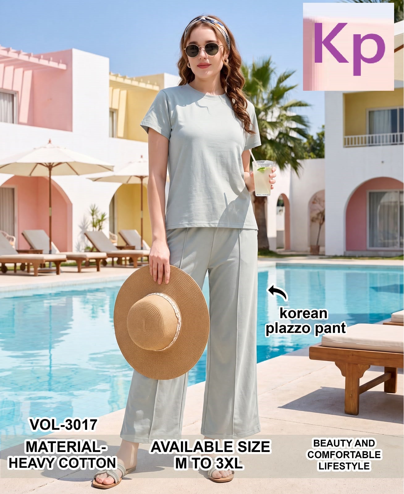 Vol 3017 Korean Kp Imported Plazzo Night Suits Supplier India