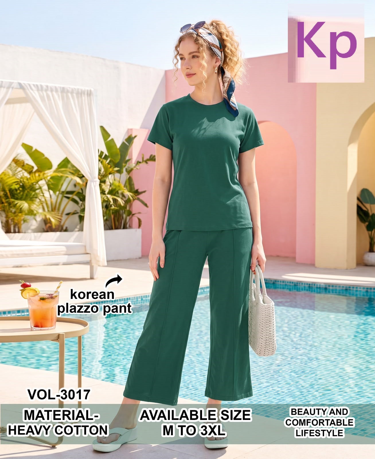 Vol 3017 Korean Kp Imported Plazzo Night Suits Supplier India