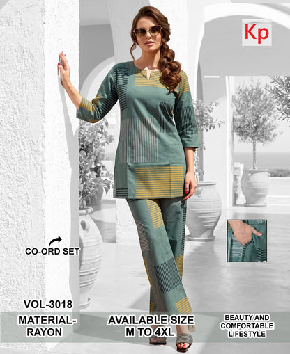 Vol 3018 Print To Print Kp Rayon Co Ord Set Exporter Ahmedabad