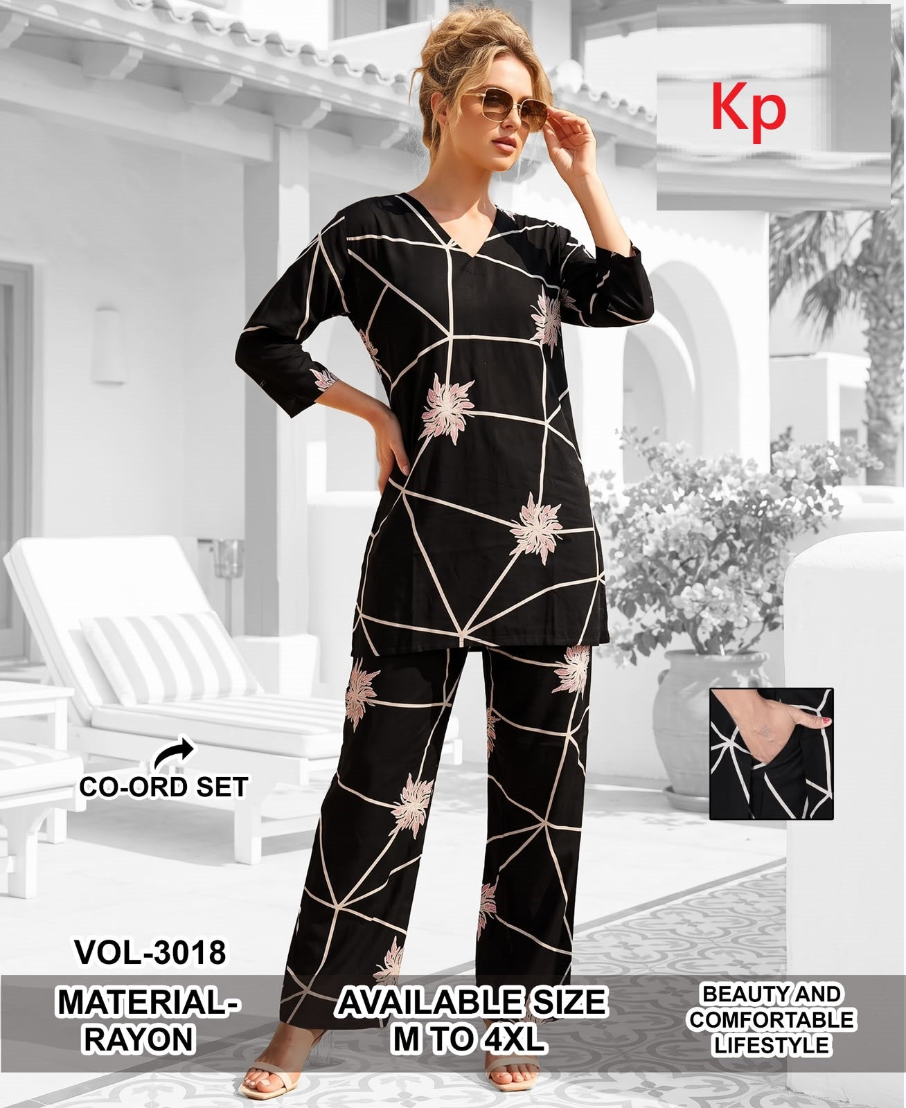 Vol 3018 Print To Print Kp Rayon Co Ord Set Exporter Ahmedabad