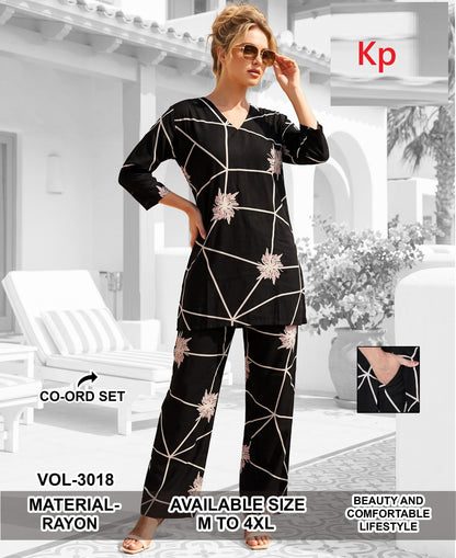 Vol 3018 Print To Print Kp Rayon Co Ord Set Exporter Ahmedabad