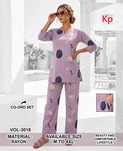 Vol 3018 Print To Print Kp Rayon Co Ord Set Exporter Ahmedabad