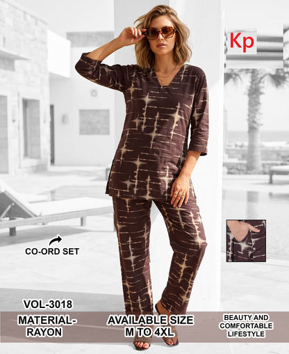 Vol 3018 Print To Print Kp Rayon Co Ord Set Exporter Ahmedabad