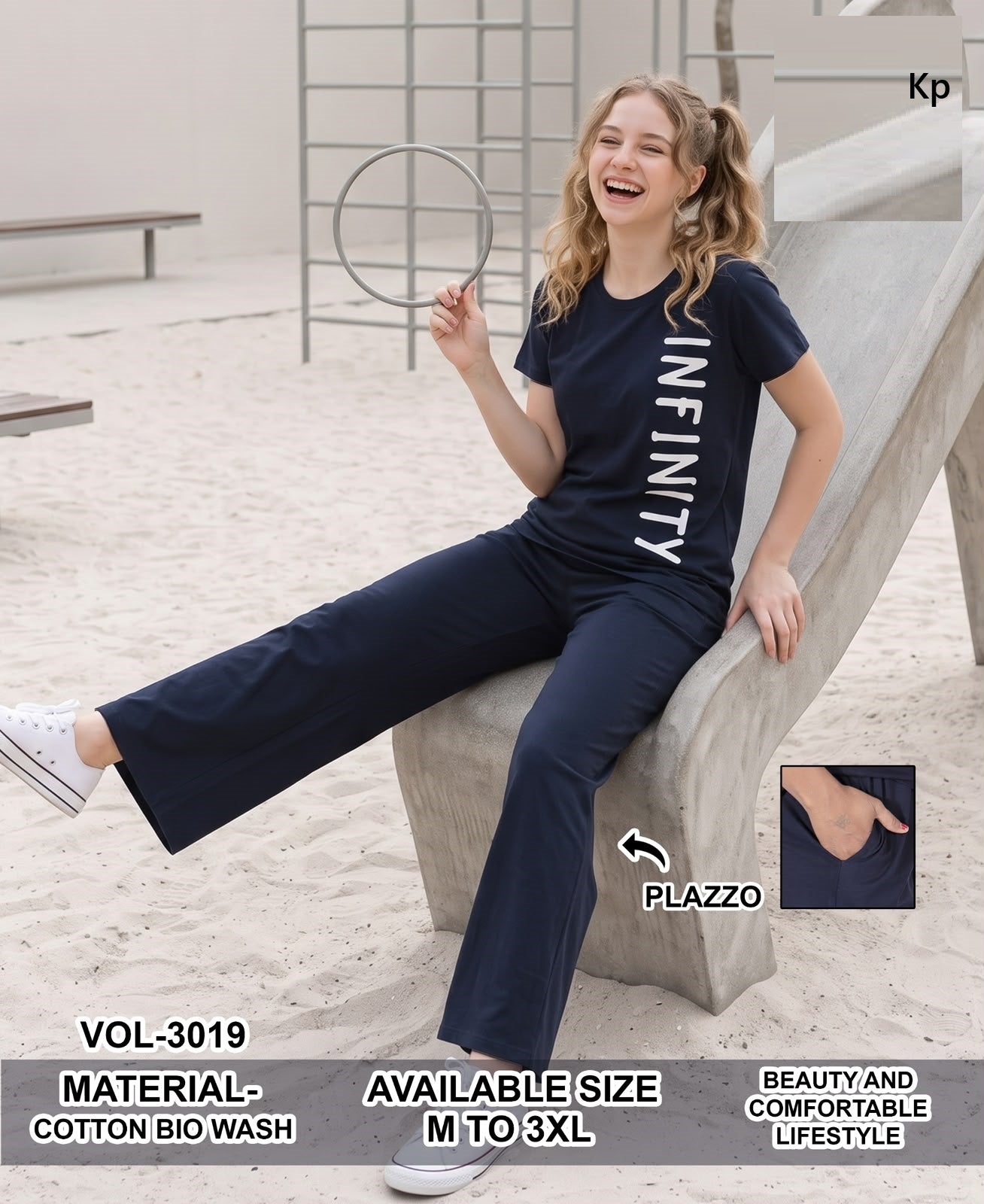 Vol 3019 Plain To Plain Kp Cotton Plazzo Night Suits Wholesaler Gujarat