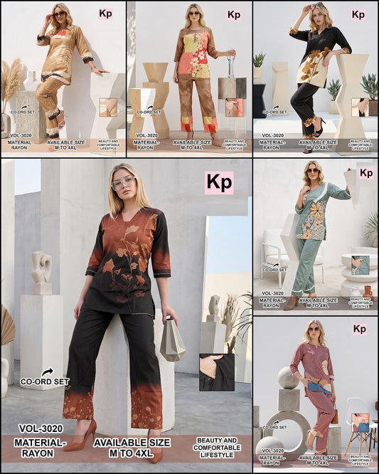 Vol 3020 Kp Rayon Co Ord Set Exporter Gujarat