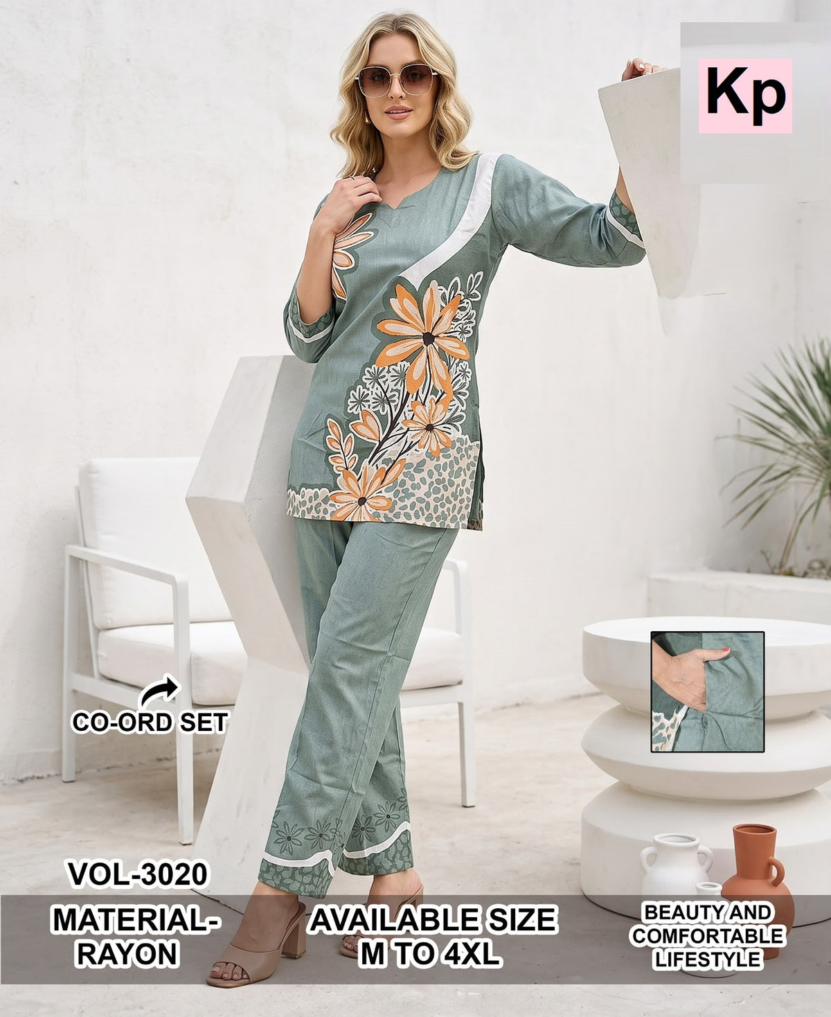 Vol 3020 Kp Rayon Co Ord Set Exporter Gujarat