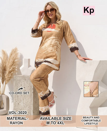 Vol 3020 Kp Rayon Co Ord Set Exporter Gujarat