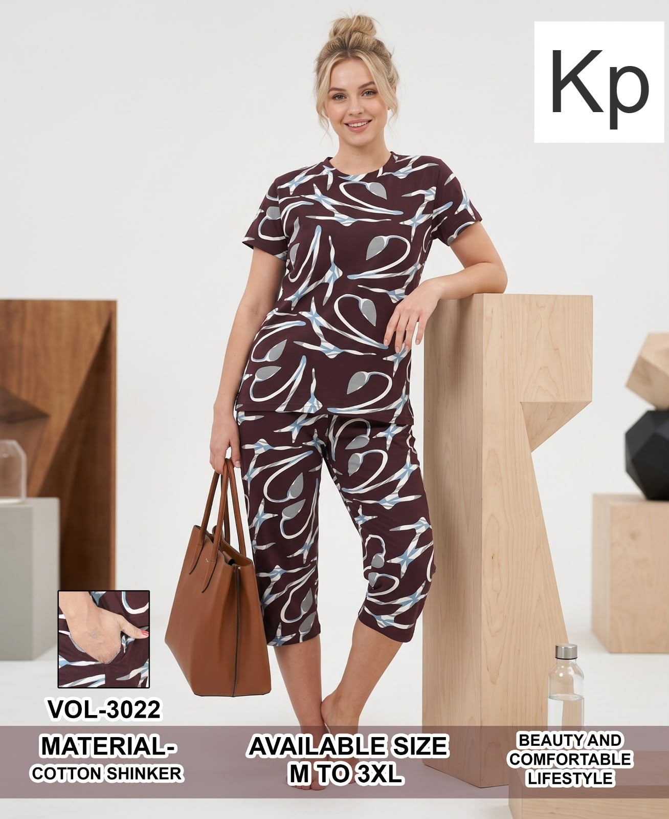 Vol 3022 Print To Print Kp Sinker Capri Night Suits Supplier Ahmedabad