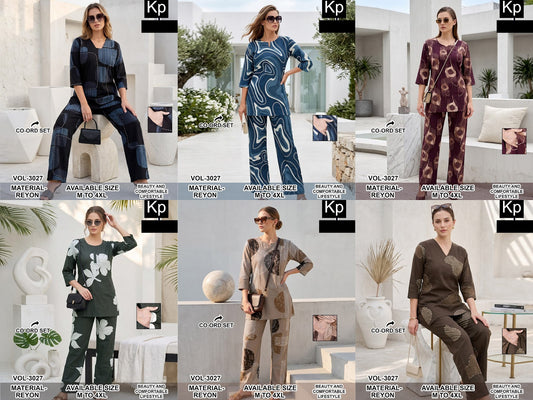 Vol 3027 Kp Reyon Co Ord Set Manufacturer Ahmedabad