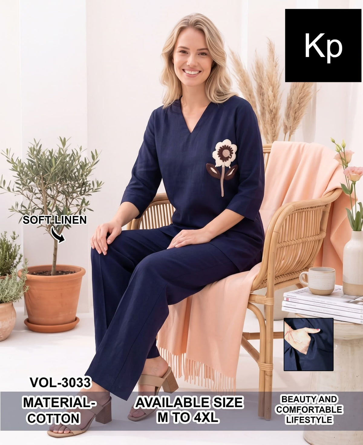 Vol 3033 Kp Linen Co Ord Set Manufacturer Ahmedabad