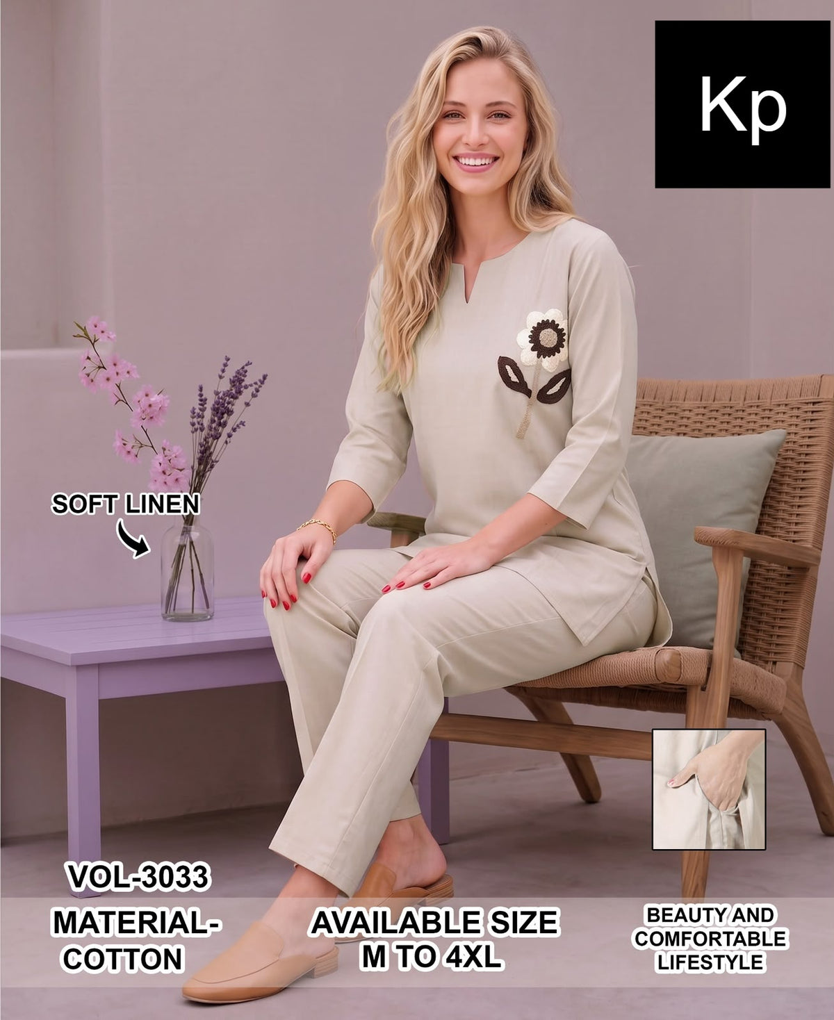 Vol 3033 Kp Linen Co Ord Set Manufacturer Ahmedabad