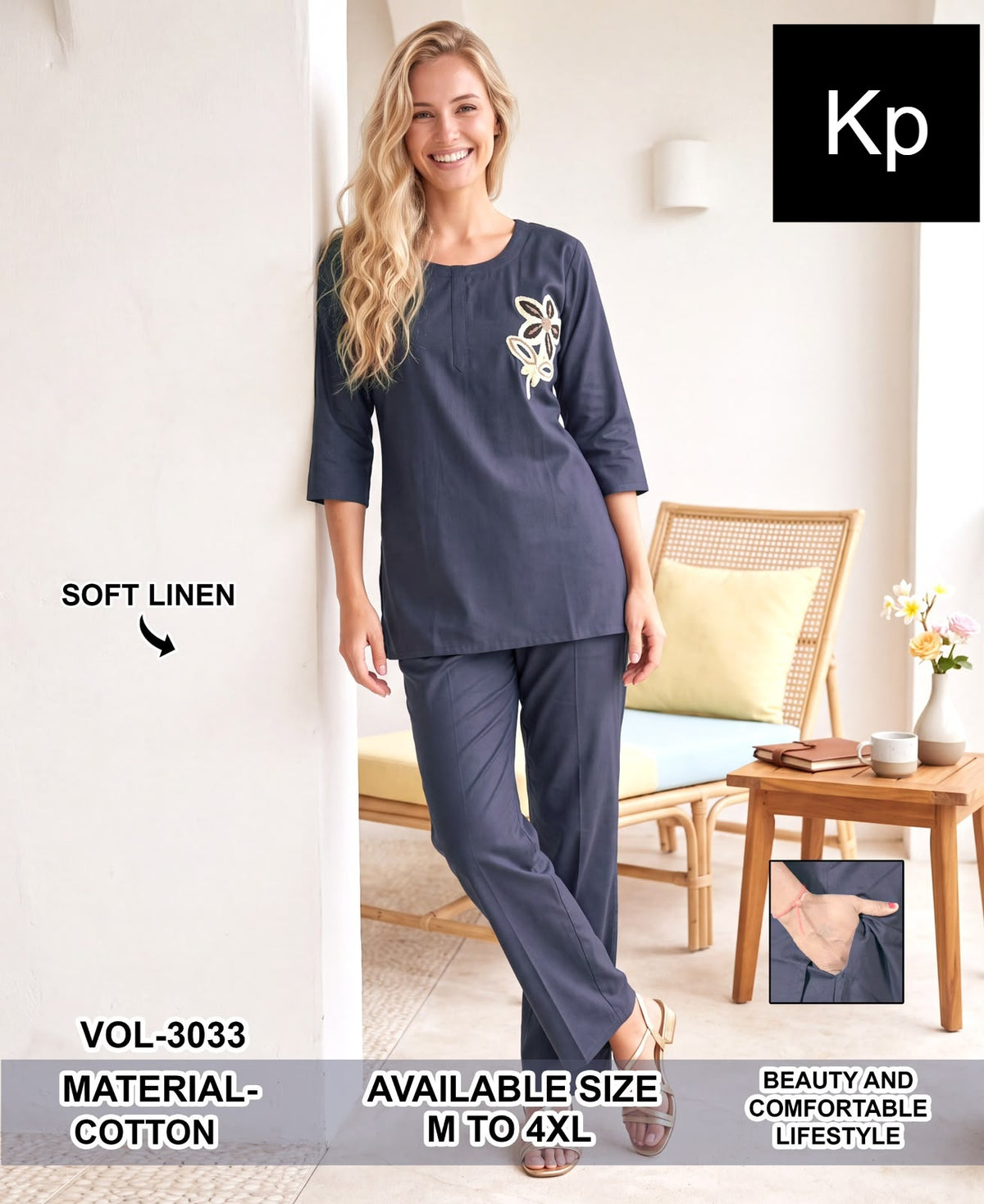 Vol 3033 Kp Linen Co Ord Set Manufacturer Ahmedabad