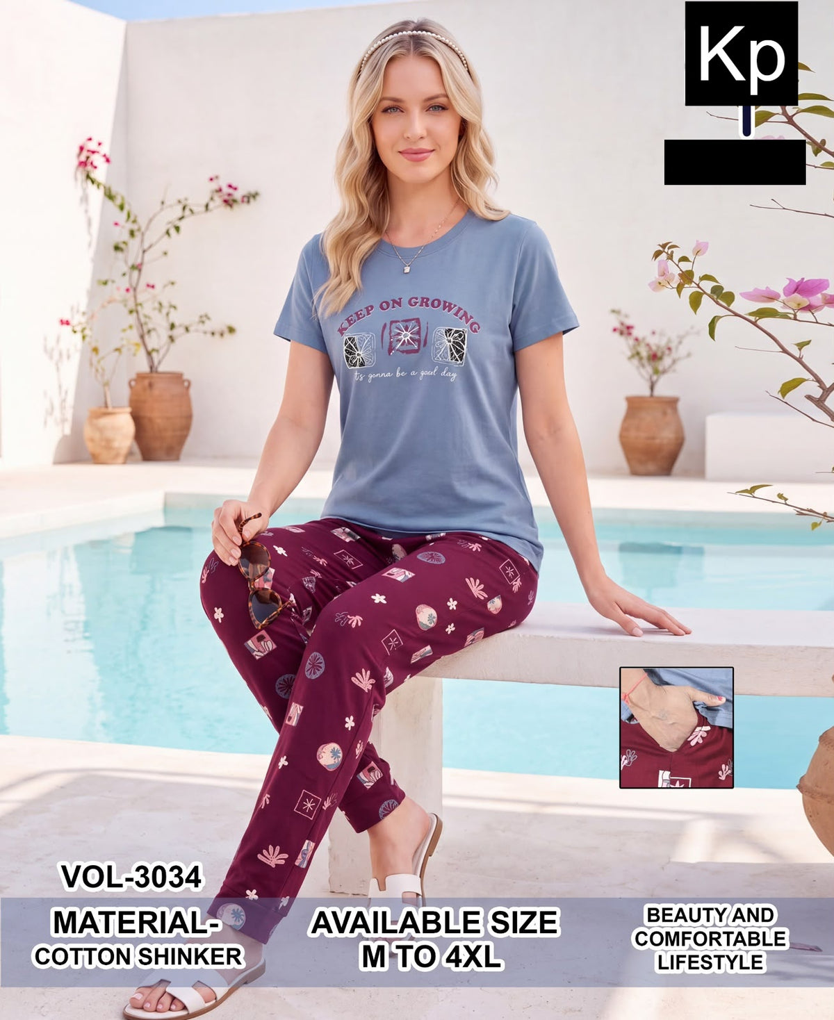 Vol 3034 Kp Cotton Pyjama Night Suits Wholesale Rate