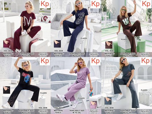 Vol 3036 Kp Tencil Plazzo Night Suits Manufacturer India