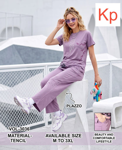 Vol 3036 Kp Tencil Plazzo Night Suits Manufacturer India
