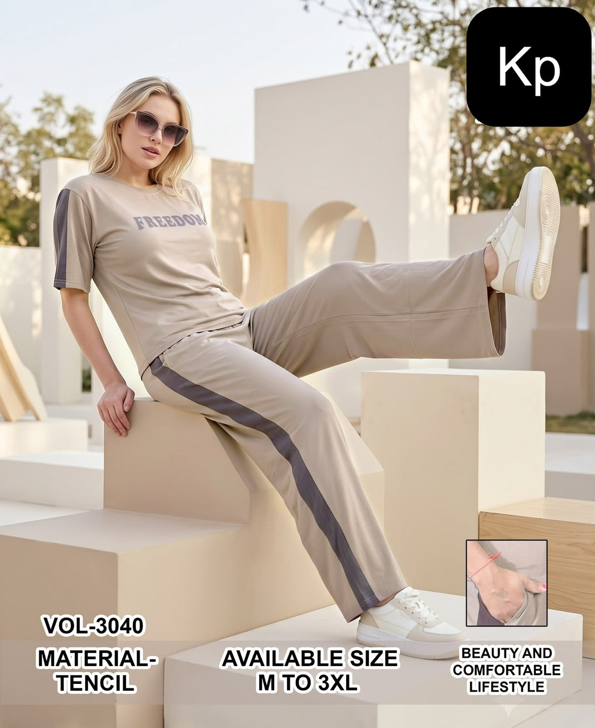 Vol 3040 Kp Tencil Co Ord Set Wholesaler Ahmedabad