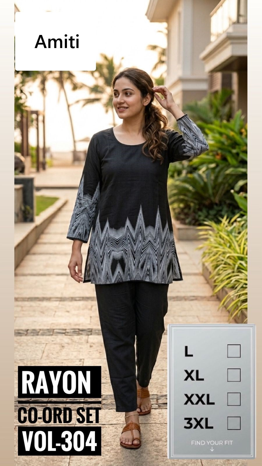 Vol 304 Amiti Reyon Co Ord Set Supplier Gujarat
