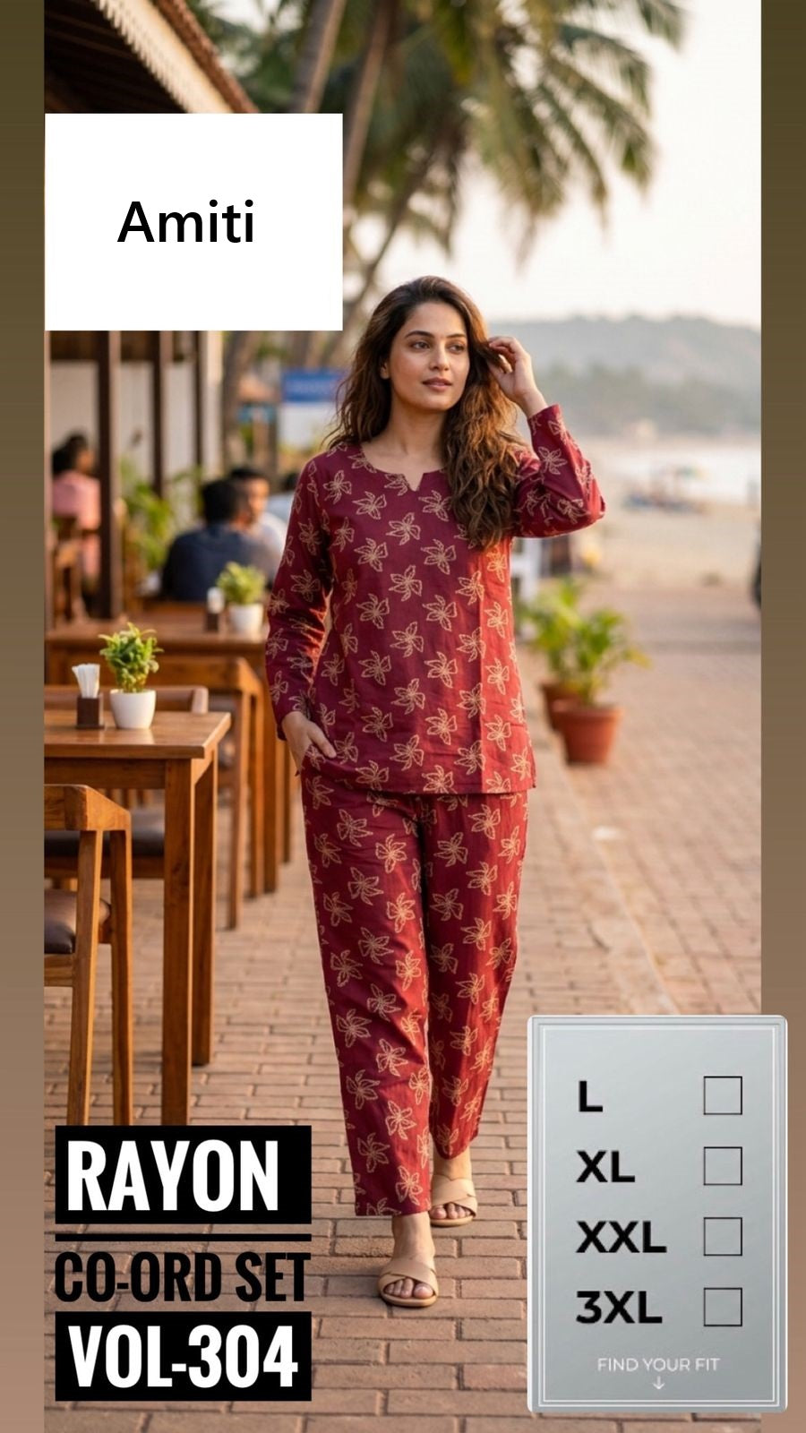 Vol 304 Amiti Reyon Co Ord Set Supplier Gujarat