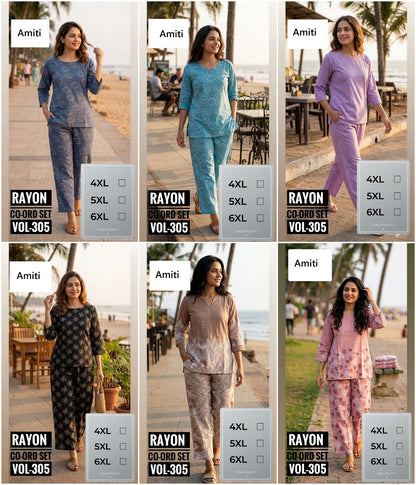 Vol 305 Amiti Cotton Rayon Co Ord Set Exporter Gujarat