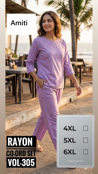 Vol 305 Amiti Cotton Rayon Co Ord Set Exporter Gujarat