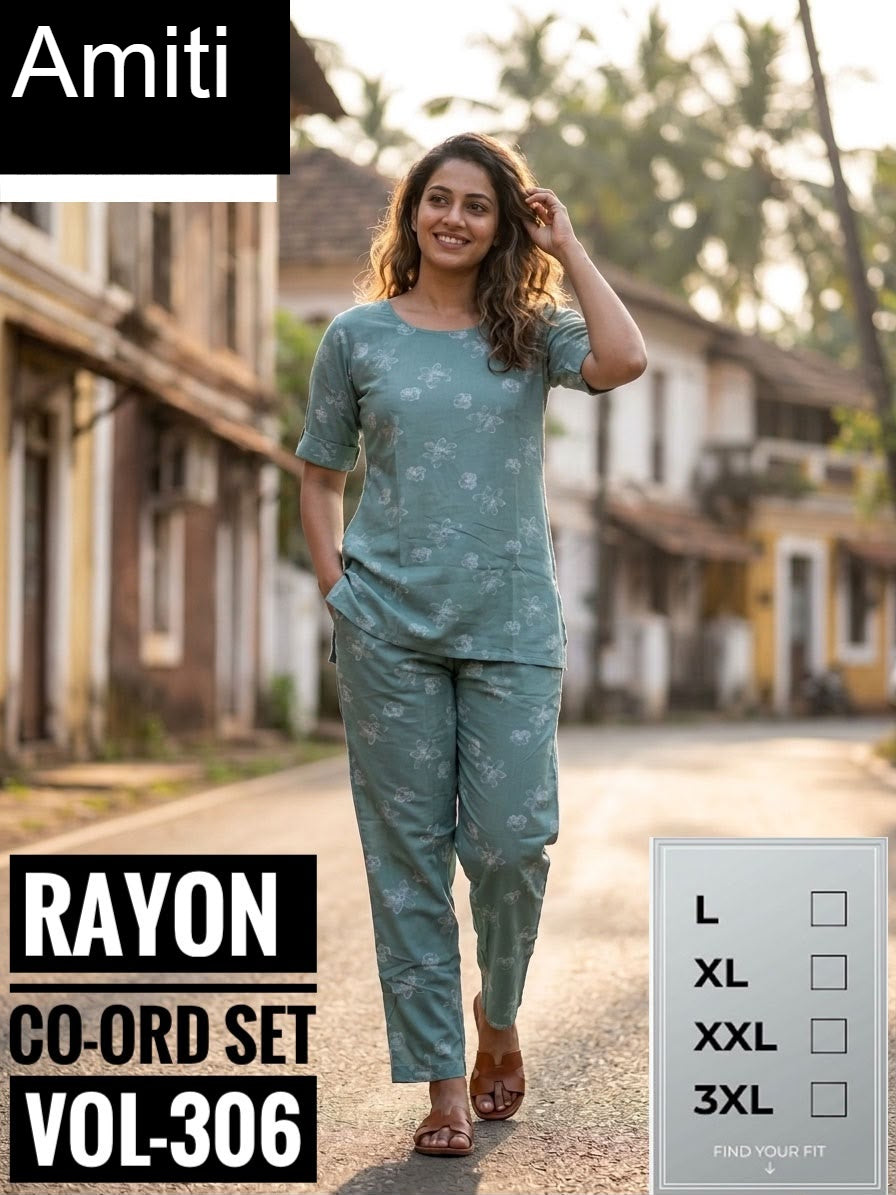 Vol 306 Amiti Rayon Co Ord Set Supplier Gujarat