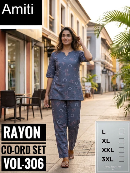 Vol 306 Amiti Rayon Co Ord Set Supplier Gujarat