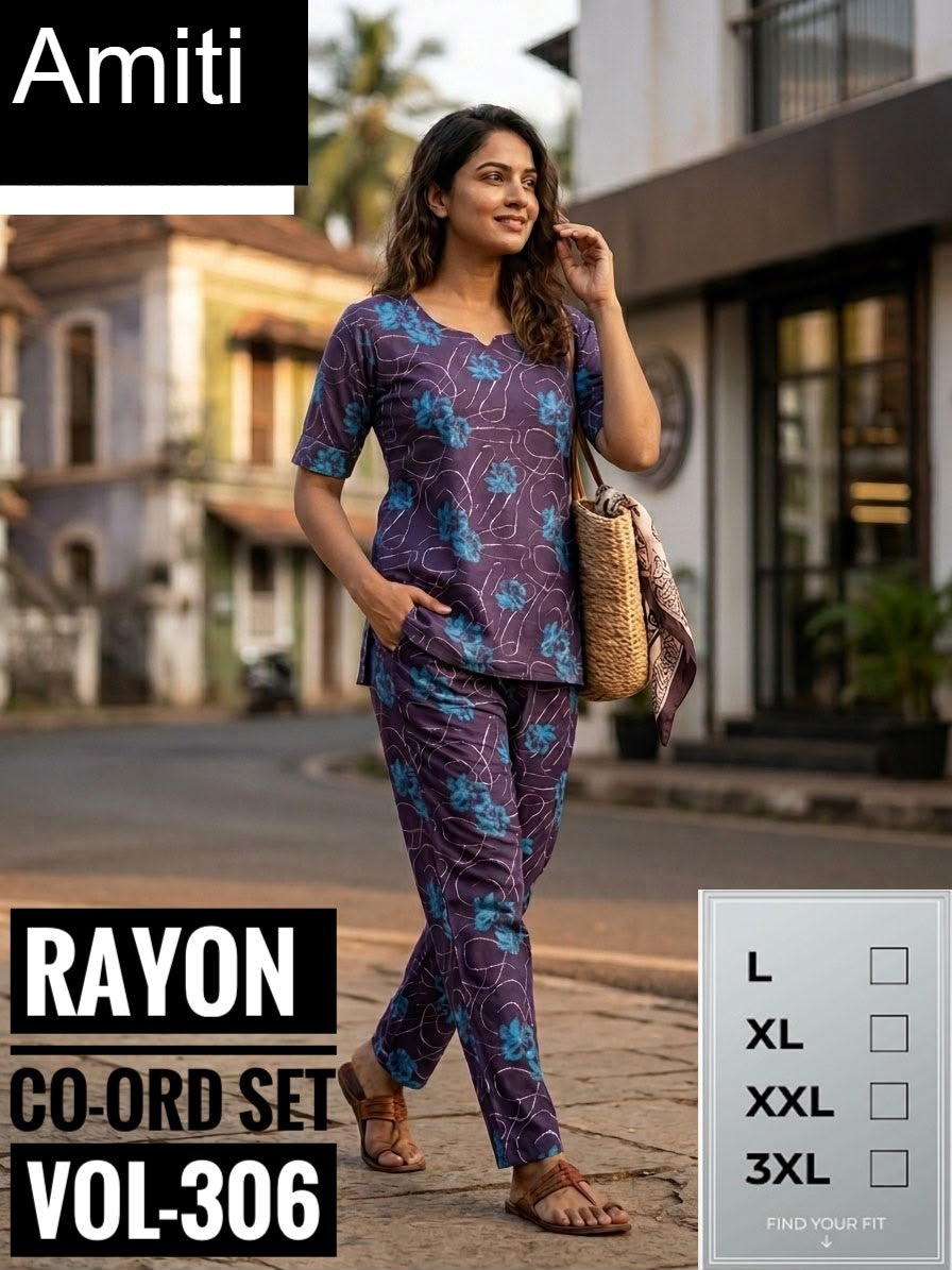 Vol 306 Amiti Rayon Co Ord Set Supplier Gujarat