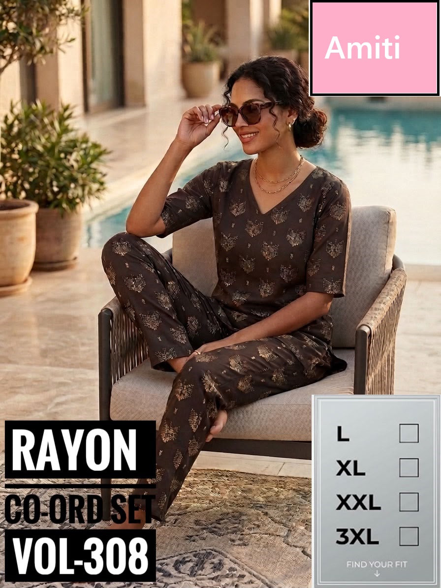 Vol 308 Twf Amiti Rayon Co Ord Set Manufacturer Gujarat