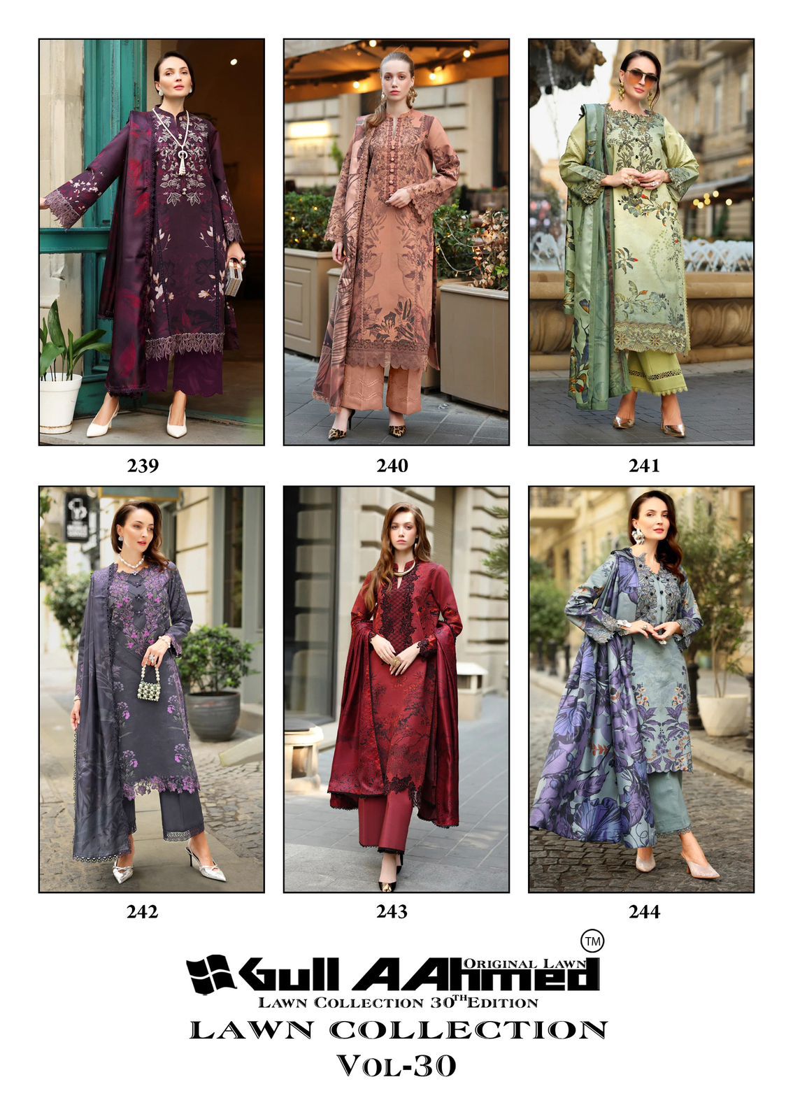 Vol 30 Lawn Collection Gul Ahmed Karachi Salwar Suits Manufacturer