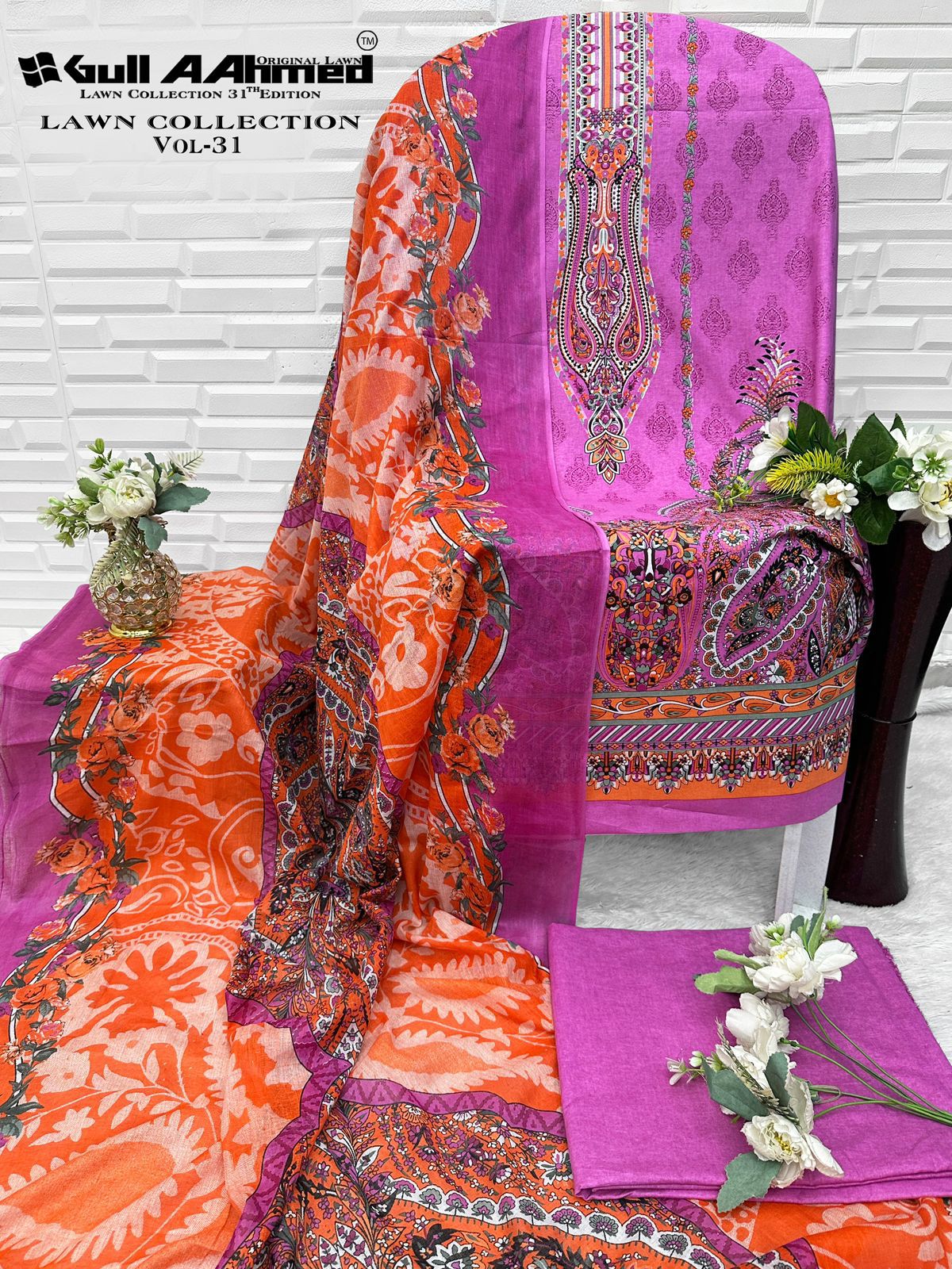 Vol 31 Lawn Collection Gul Ahmed Mix Cotton Karachi Salwar Suits Wholesale