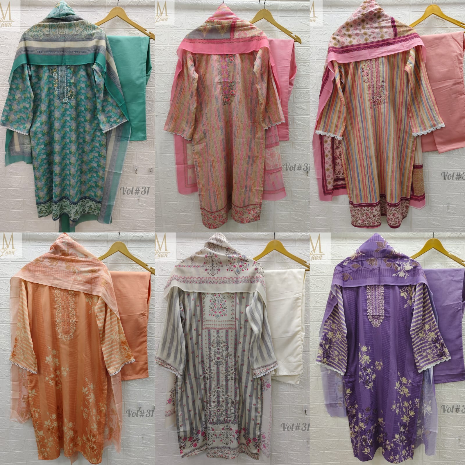Vol 31 M Lawn Lawn Cotton Pakistani Readymade Suits Exporter Ahmedabad