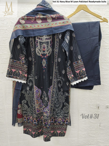 Vol 31 M Lawn Lawn Cotton Pakistani Readymade Suits Exporter Ahmedabad