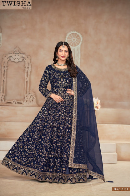 Vol 31 Twisha Velvet Gown Dupatta Set Supplier India