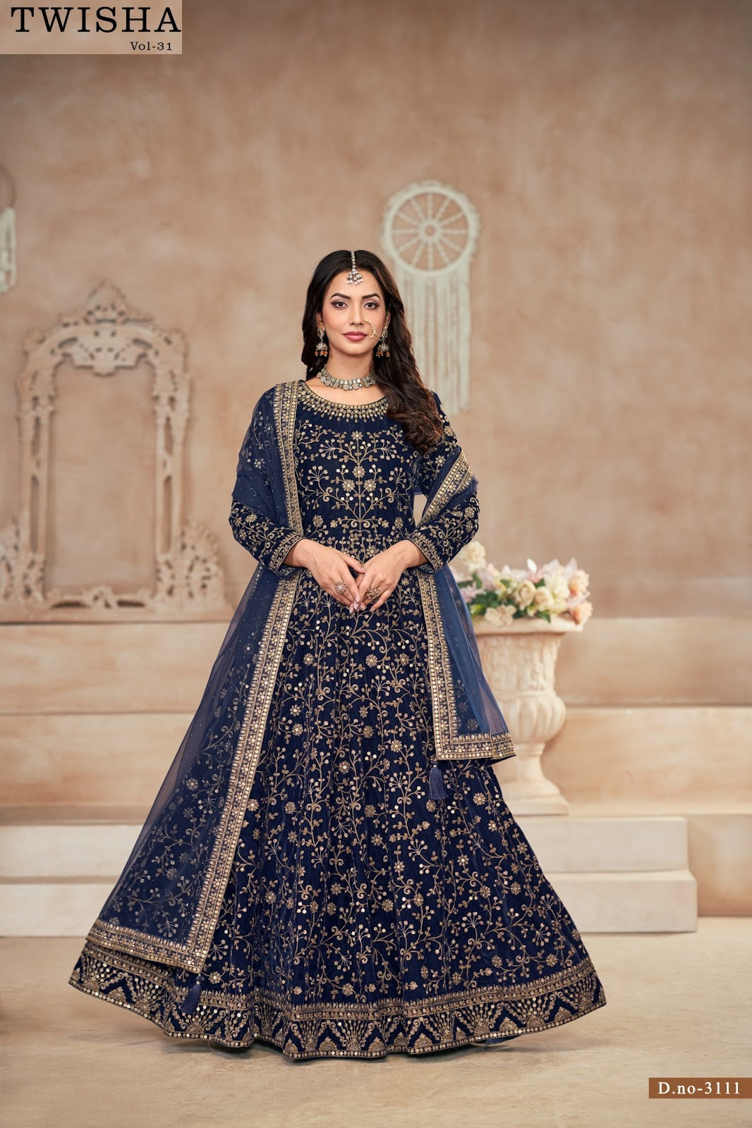 Vol 31 Twisha Velvet Gown Dupatta Set Supplier India