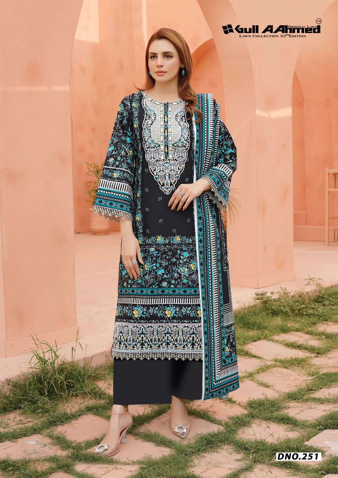 Vol 32 Lawn Collection Gul Ahmed Karachi Salwar Suits Supplier