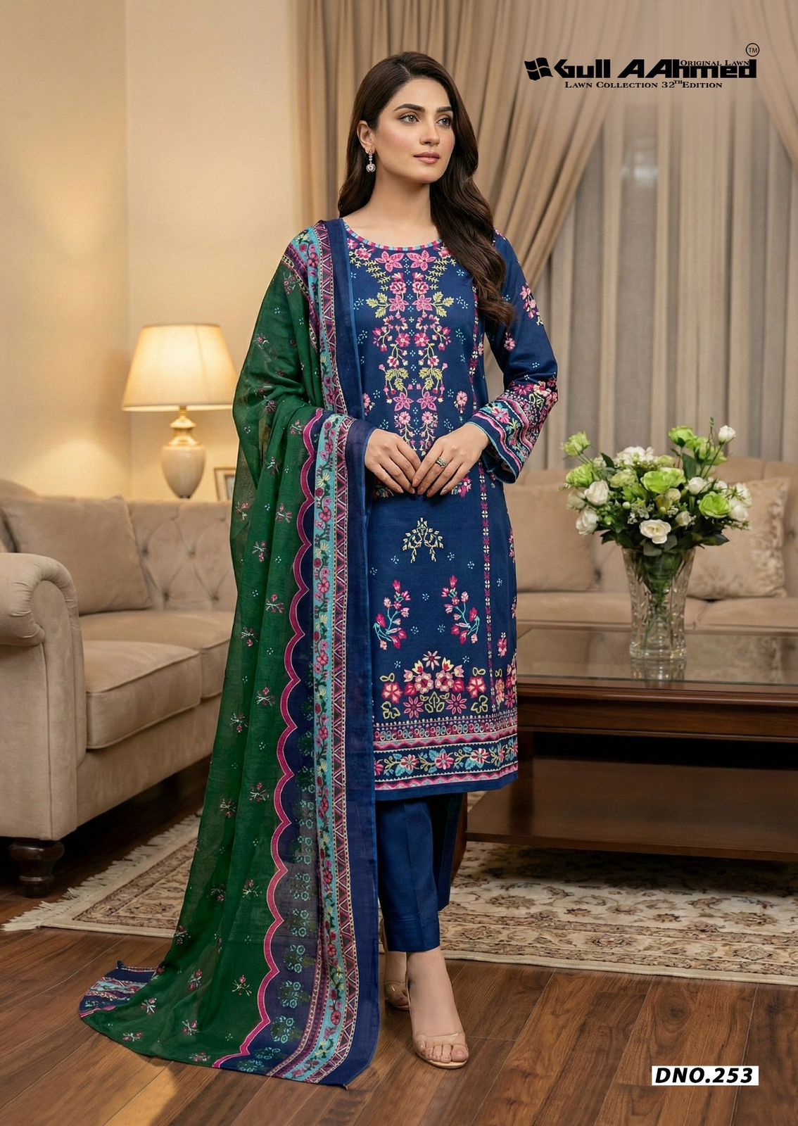 Vol 32 Lawn Collection Gul Ahmed Karachi Salwar Suits Supplier