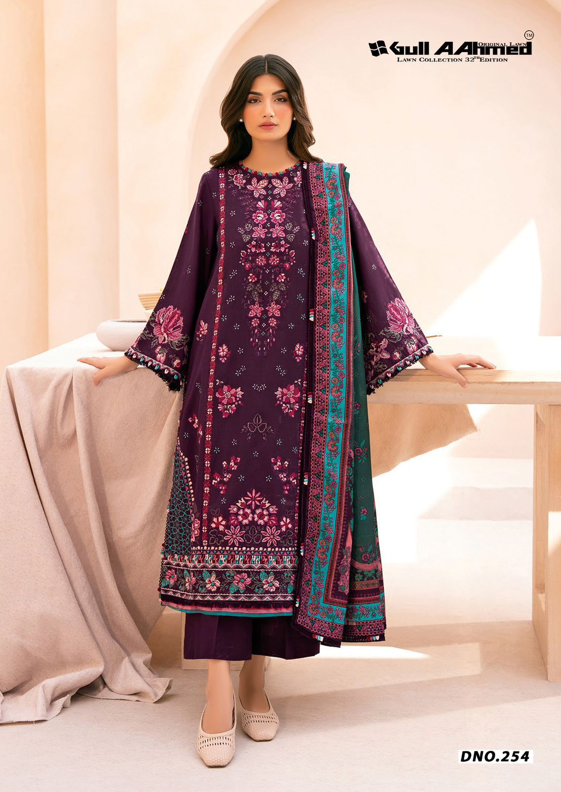 Vol 32 Lawn Collection Gul Ahmed Karachi Salwar Suits Supplier