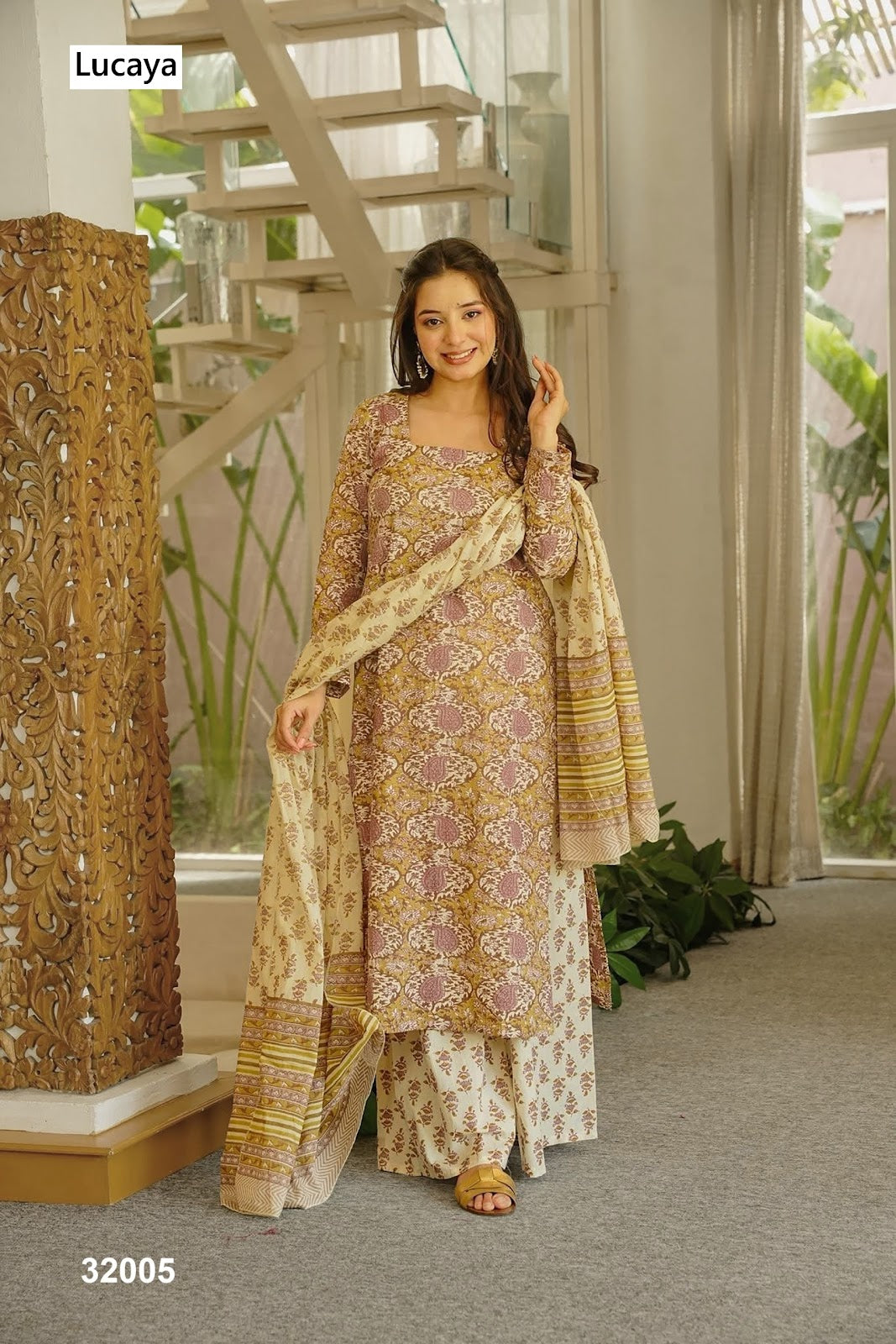 Vol 32 Lucaya Cambric Cotton Readymade Suits Wholesale Price