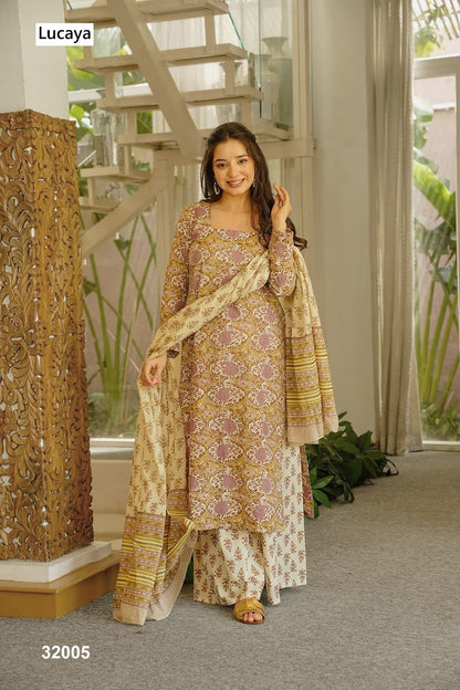 Vol 32 Lucaya Cambric Cotton Readymade Suits Wholesale Price