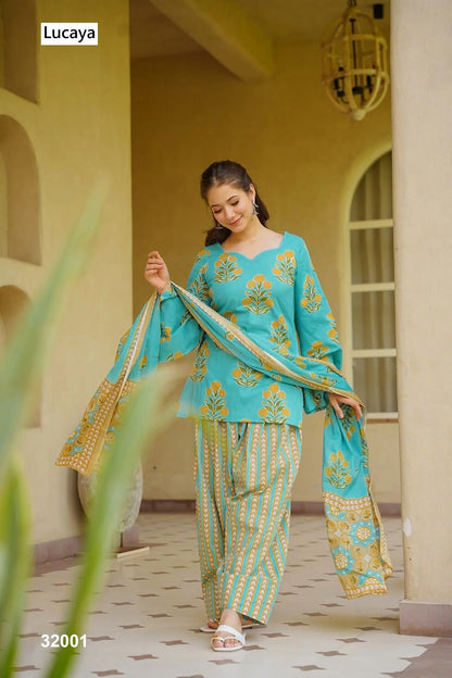 Vol 32 Lucaya Cambric Cotton Readymade Suits Wholesale Price