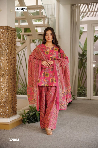 Vol 32 Lucaya Cambric Cotton Readymade Suits Wholesale Price