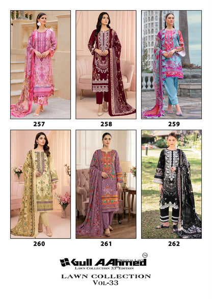 Vol 33 Lawn Collection Gul Ahmed Karachi Salwar Suits Exporter