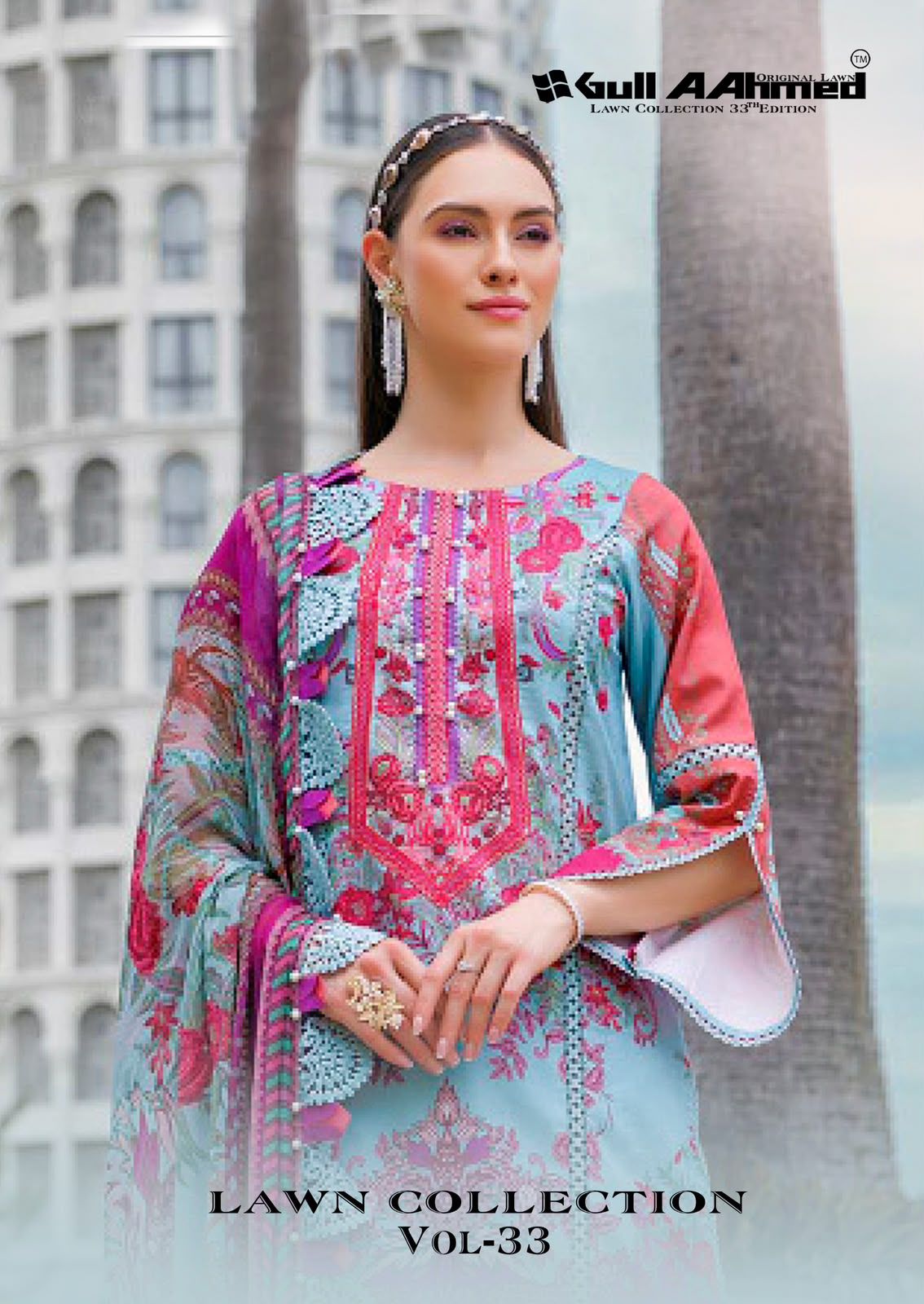 Vol 33 Lawn Collection Gul Ahmed Karachi Salwar Suits Exporter