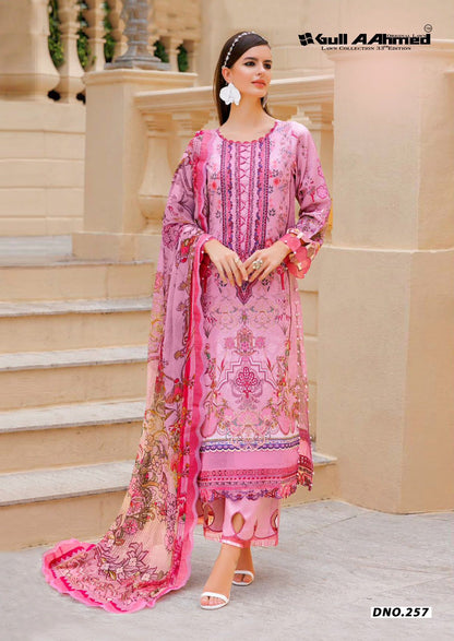 Vol 33 Lawn Collection Gul Ahmed Karachi Salwar Suits Exporter