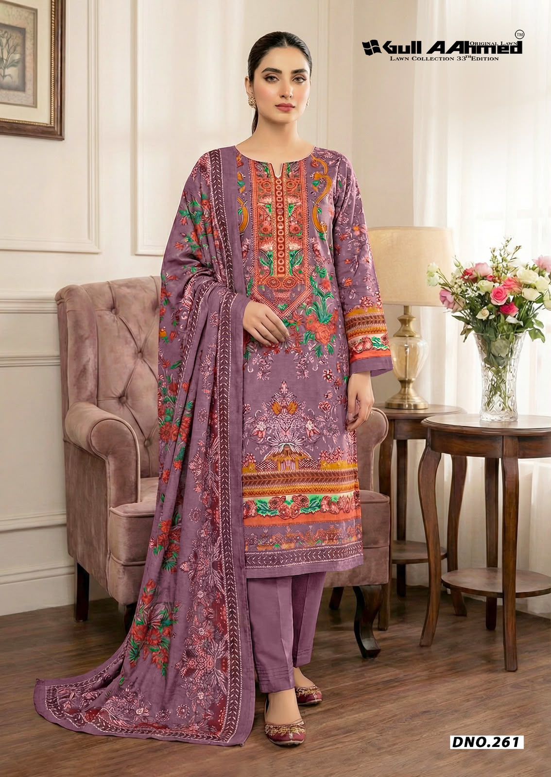 Vol 33 Lawn Collection Gul Ahmed Karachi Salwar Suits Exporter