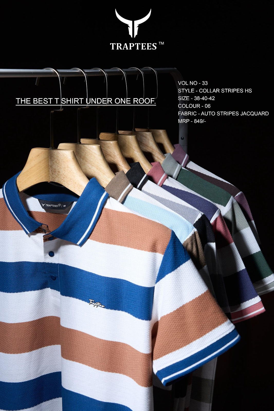 Vol 33 Traptees Auto Stripes Mens Tshirts Exporter Ahmedabad