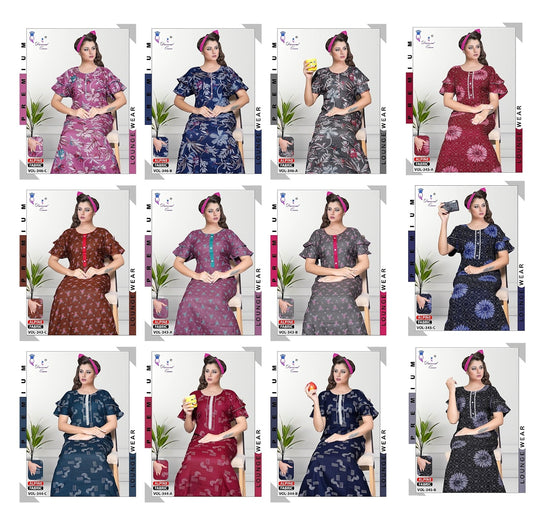 Vol 343-346 Diamond Queen Alpine Night Gowns Manufacturer India